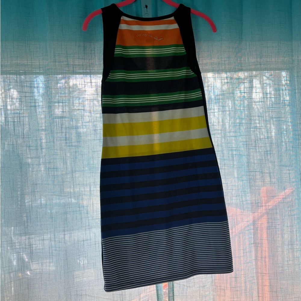Desigual Black and Red Sleeveless Sheath Midi Dress for Casual